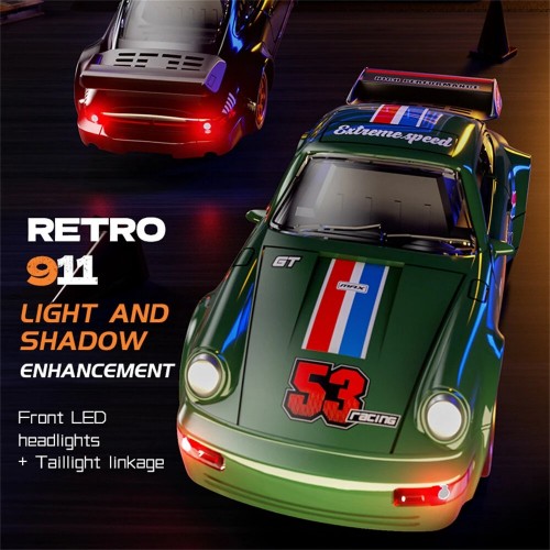 88RC 911 RTR 1/43 2.4G 4WD Drift RC Car Gyro Alloy Body Shell Desktop Full Proportional Mini Race LED Light Radio Control High-Speed Motor On-Road Racing Vehicle Model Boys Gifts Toys - Multicolor 88RC 911 RTR 1/43 2.4G 4WD Drift RC Car Gyro Alloy Body Shell Desktop Full Proportional Mini Race LED Light Radio Control High-Speed Motor On-Road Racing Vehicle Model Boys Gifts Toys - Multicolor