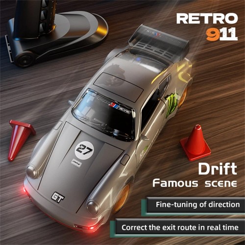 88RC 911 RTR 1/43 2.4G 4WD Drift RC Car Gyro Alloy Body Shell Desktop Full Proportional Mini Race LED Light Radio Control High-Speed Motor On-Road Racing Vehicle Model Boys Gifts Toys - Multicolor 88RC 911 RTR 1/43 2.4G 4WD Drift RC Car Gyro Alloy Body Shell Desktop Full Proportional Mini Race LED Light Radio Control High-Speed Motor On-Road Racing Vehicle Model Boys Gifts Toys - Multicolor