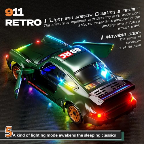 88RC 911 RTR 1/43 2.4G 4WD Drift RC Car Gyro Alloy Body Shell Desktop Full Proportional Mini Race LED Light Radio Control High-Speed Motor On-Road Racing Vehicle Model Boys Gifts Toys - Multicolor 88RC 911 RTR 1/43 2.4G 4WD Drift RC Car Gyro Alloy Body Shell Desktop Full Proportional Mini Race LED Light Radio Control High-Speed Motor On-Road Racing Vehicle Model Boys Gifts Toys - Multicolor