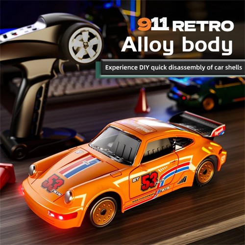 88RC 911 RTR 1/43 2.4G 4WD Drift RC Car Gyro Alloy Body Shell Desktop Full Proportional Mini Race LED Light Radio Control High-Speed Motor On-Road Racing Vehicle Model Boys Gifts Toys - Multicolor 88RC 911 RTR 1/43 2.4G 4WD Drift RC Car Gyro Alloy Body Shell Desktop Full Proportional Mini Race LED Light Radio Control High-Speed Motor On-Road Racing Vehicle Model Boys Gifts Toys - Multicolor