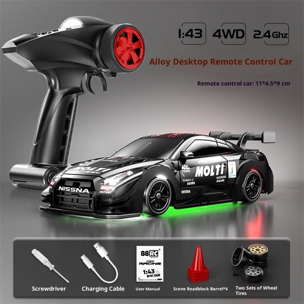 87 Rc Cars 88RC RC43-G1/G2 1/43 Mini Drift RC Car with Gyro & LED – RTR 4WD Racing Car