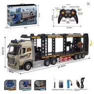 Children’s Remote Control Transport Truck – Double-Decker Container Trailer with Opening Doors, Music & Variable Speed | Toy Truck for Kids