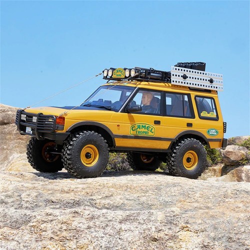 FMS FCX10 1/10 2.4G 4WD RC Car for Land Rover Camel Trophy Edition RS Officially Authorized Rock Crawler Off-Road Climbing Truck Two Speed LED Lights Straight Axle Metal Gears Drive Shaft Oil Filled Shocks Vehicles Models Toys - Discovery