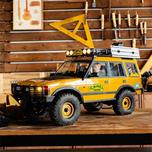 FMS FCX10 1/10 2.4G 4WD RC Car for Land Rover Camel Trophy Edition RS Officially Authorized Rock Crawler Off-Road Climbing Truck Two Speed LED Lights Straight Axle Metal Gears Drive Shaft Oil Filled Shocks Vehicles Models Toys - Discovery