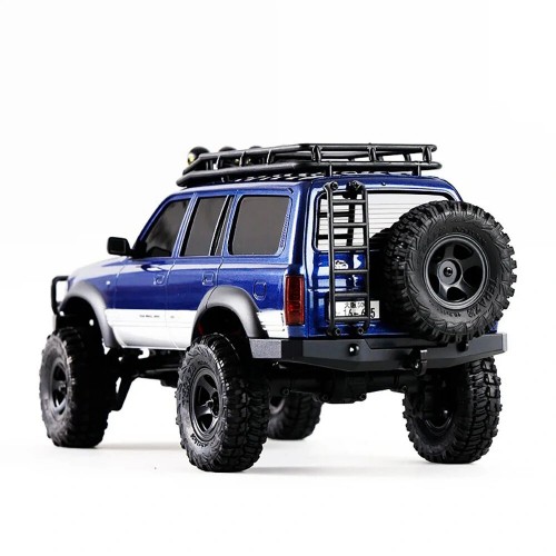 FMS FCX18 1/18 RTR 4WD RC Rock Crawler – Toyota Land Cruiser LC80 Off-Road Climbing Vehicle with 2-Speed Transmission & LED Lights (Blue)