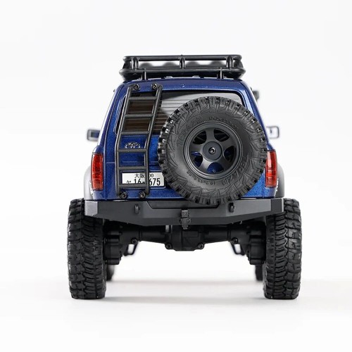 FMS FCX18 1/18 RTR 4WD RC Rock Crawler – Toyota Land Cruiser LC80 Off-Road Climbing Vehicle with 2-Speed Transmission & LED Lights (Blue)