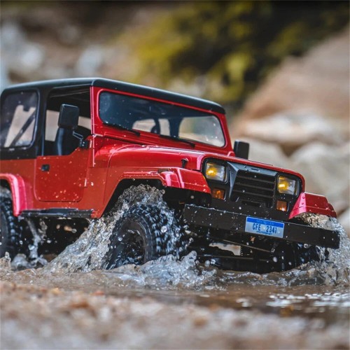 FMS ROCHOBBY Mashigan RS Red RTR 1/10 2.4G 4WD RC Car Rock Crawler Off-Road Climbing Monster Truck LED Light Metal Gear Frame Full Proportional Vehicles Models Toys - Red