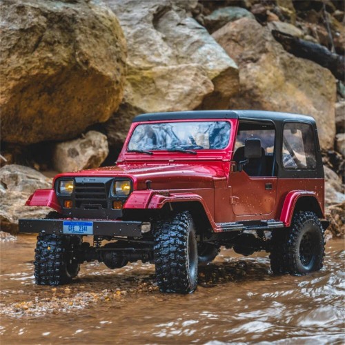 FMS ROCHOBBY Mashigan RS Red RTR 1/10 2.4G 4WD RC Car Rock Crawler Off-Road Climbing Monster Truck LED Light Metal Gear Frame Full Proportional Vehicles Models Toys - Red