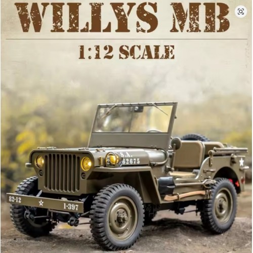 FMS RC Car 1/12 1941 MB Scaler Willys Jeep 2.4G 4WD RTR Crawler Climbing Scale Military Truck 