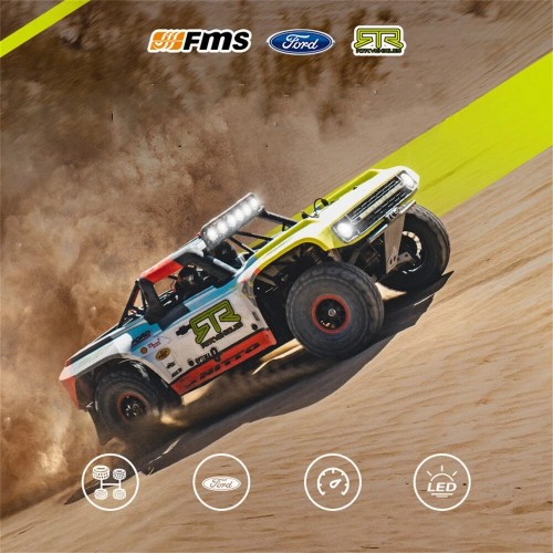 FMS 10702 for Ford Bronco 1/7 2.4G 4WD 80km/h RS EB Brushless RC Car Short Course Off-Road Truck Metal Chassis Hobbywing Motor ESC Metal Drive Shafts Gears Three Differentials Gyro LED Light Full Proportional Vehicles Models Toys - Racing Livery A