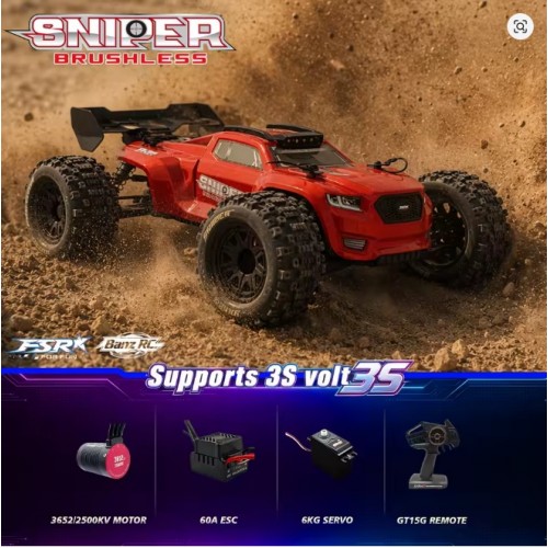 FSR 1/10 SNIPER RC car brushless motor high-speed model vehicle short truck off-road vehicle gyroscope remote control 300 meters