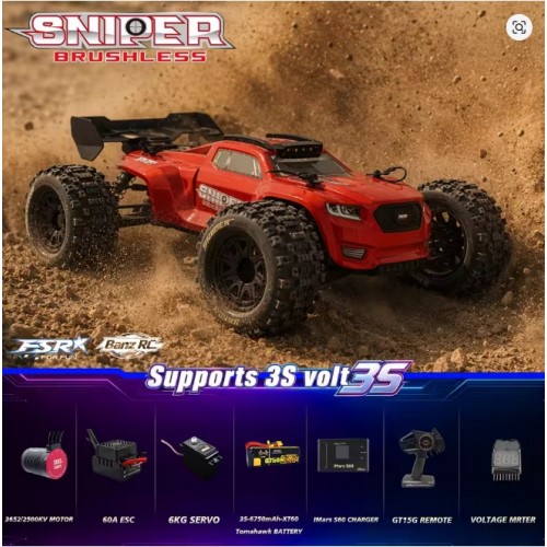 FSR 1/10 SNIPER RC car brushless motor high-speed model vehicle short truck off-road vehicle gyroscope remote control 300 meters