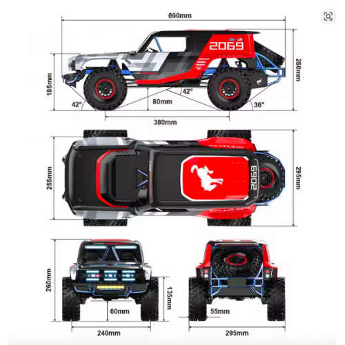 MJX Hypergo1:8 brushless H8P Remote control simulation Ford Bronco Baja 1000 PC material car shell electric 4WD climbing off-road Car MJX Hypergo1:8 brushless H8P Remote control simulation Ford Bronco Baja 1000 PC material car shell electric 4WD climbing off-road Car