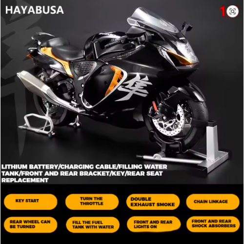 Suzuki Hayabusa GSX-1300R 1:6 Scale Alloy Metal Diecast Motorcycle Model | Sound, Light & Dynamic Display Collectible Suzuki Hayabusa GSX-1300R 1:6 Scale Alloy Metal Diecast Motorcycle Model | Sound, Light & Dynamic Display Collectible