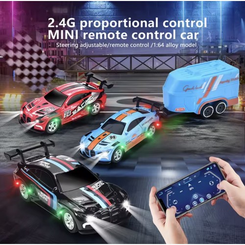 Hengguan Hgrc HG4-218 1:64 Mini RC Car Dual Mode 2.4G Drift Racing Alloy Remote Control Car