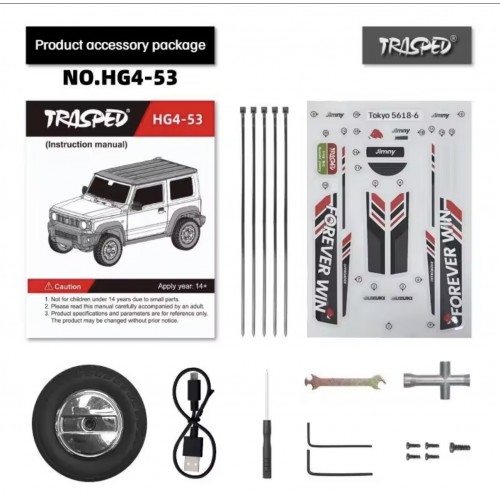 HGRC HG4-53 1/16 Suzuki Jimny RC Rock Crawler – Licensed 3WD Off-Road Truck with LED, Sound & Smoke