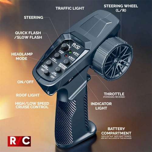 Hstar R22 RTR 1/12 2.4G 4WD RC Car RocK Crawler Off-Road Climbing Truck Full Proportional Control LED Light Metal Gear Drive Shaft Vehicles Models Toys