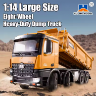 Huina 1536 1:14 Alloy RC Dump Truck – 12CH Large 8-Wheel Heavy Construction Transport Vehicle