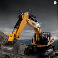Huina 1580 23-Channel 1:14 Full-Scale Large Alloy Electric Excavator Digging Remote Control Engineering Vehicle Model 
