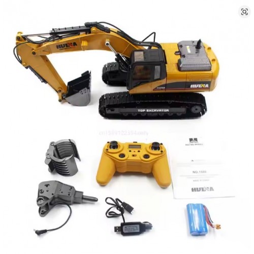 Huina 1580 23-Channel 1:14 Full-Scale Large Alloy Electric Excavator Digging Remote Control Engineering Vehicle Model Huina 1580 23-Channel 1:14 Full-Scale Large Alloy Electric Excavator Digging Remote Control Engineering Vehicle Model
