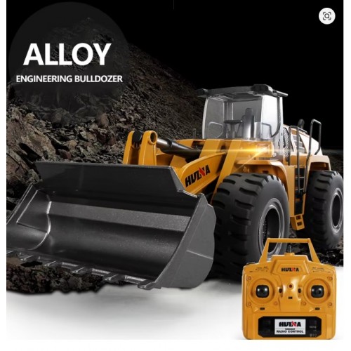 HUINA 1583 1/14 22 Channel Alloy Remote Control Loader Car Simulation Bulldozer Engineering Vehicle Toys