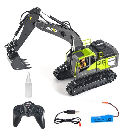 Huina 1661 1:18 Die-Cast Metal RC Excavator – 11CH Radio Control Construction Vehicle with LED Lights Huina 1661 1:18 Die-Cast Metal RC Excavator – 11CH Radio Control Construction Vehicle with LED Lights