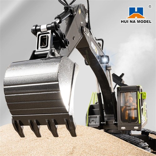 Huina 1661 1:18 Die-Cast Metal RC Excavator – 11CH Radio Control Construction Vehicle with LED Lights Huina 1661 1:18 Die-Cast Metal RC Excavator – 11CH Radio Control Construction Vehicle with LED Lights