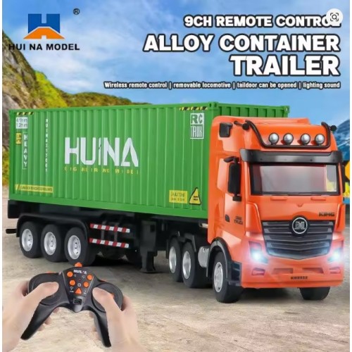 HUINA 1317 Rc Truck 1/18 9Ch Alloy Remote Control Container Cars Trucks Lighting Sound Radio Controlled