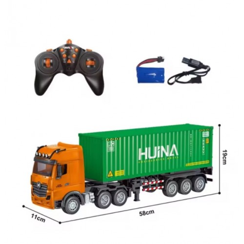 HUINA 1317 Rc Truck 1/18 9Ch Alloy Remote Control Container Cars Trucks Lighting Sound Radio Controlled