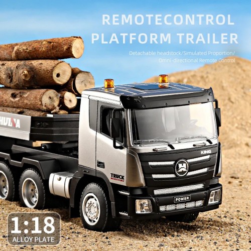 Huina 1318 1:18 RC Tractor Truck 9CH Remote Control Cars with Flatbed Trailer Assembled and Painted Hobby Model Huina 1318 1:18 RC Tractor Truck 9CH Remote Control Cars with Flatbed Trailer Assembled and Painted Hobby Model