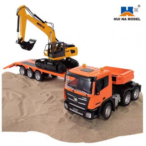 Huina 1319 RC Tractor Truck with Excavator & Trailer 1:18