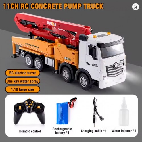 Huina 1381 RC Cement Pump Truck 1:18 Scale 11CH Alloy