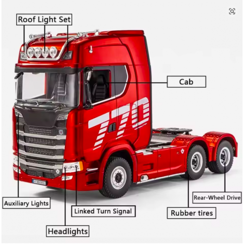 Huina 1501 1/18 2.4G 19CH Scania Tractor Truck RTR Cool Light Full Scale RC Car Vehicle Models - Only RC Trailer