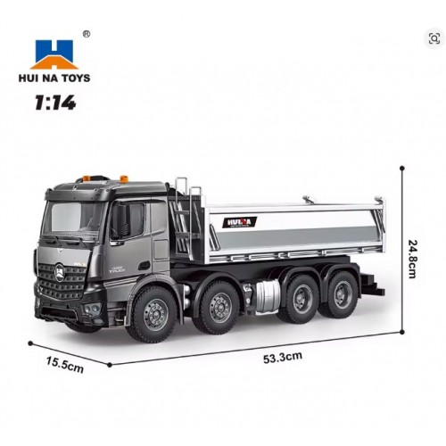 HUINA 1536PRO RC Car Alloy All-Scale Heavy-Duty Engineering Dump Truck 1:14 Scale Remote-Controlled Vehicle