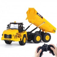 Huina 1553 Rc Excavator Huina 1/16 11CH 2.4G Electric Sound and Light Alloy Metal Dump Car RC Die-cast Truck Remote Control Toys