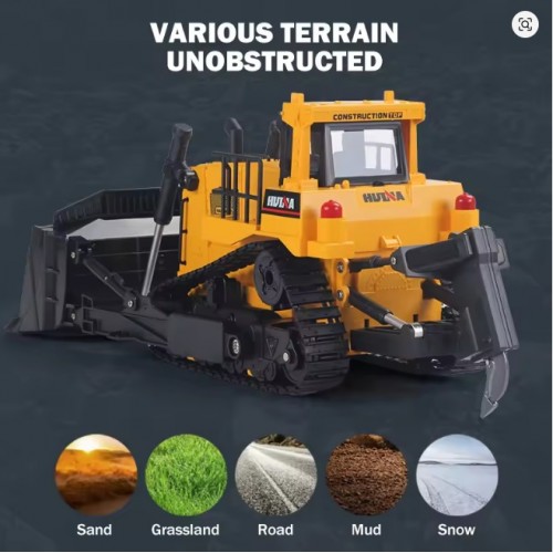 HUINA 1554 RC Bulldozer Rc Bagger Crawler Excavator 2.4G Remote Control Cars RC trucks for Adults RC Tractor Bagger Trailer 
