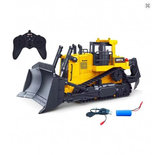 HUINA 1554 RC Bulldozer Rc Bagger Crawler Excavator 2.4G Remote Control Cars RC trucks for Adults RC Tractor Bagger Trailer 