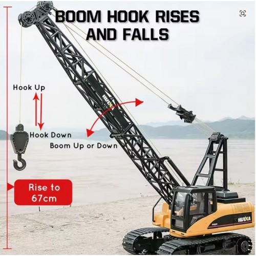 HUINA 1572 1:14 RC Truck Crane | 15CH Metal Alloy Construction Vehicle 2.4GHz HUINA 1572 1:14 RC Truck Crane | 15CH Metal Alloy Construction Vehicle 2.4GHz