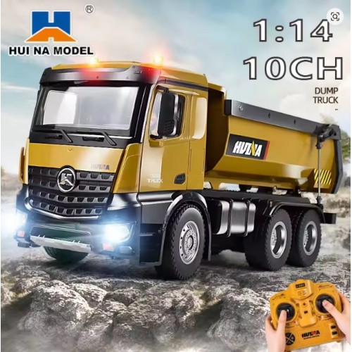 HuiNa 1573 1/14 RC Truck 10 Channel 2.4G Remote Control Loader Truck Engineering Vehicle RC Toy 