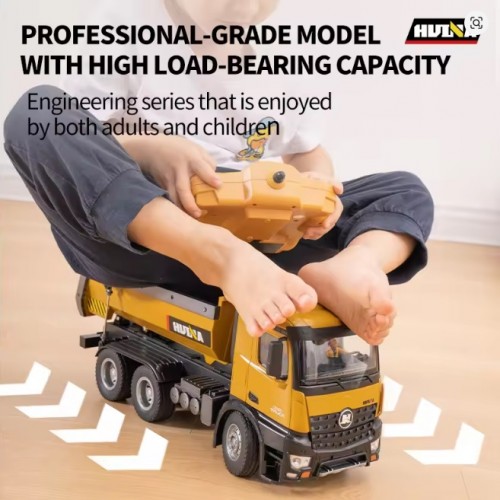 HuiNa 1573 1/14 RC Truck 10 Channel 2.4G Remote Control Loader Truck Engineering Vehicle RC Toy 
