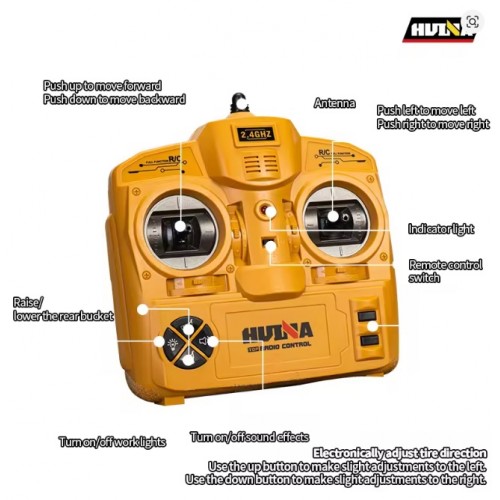 HuiNa 1573 1/14 RC Truck 10 Channel 2.4G Remote Control Loader Truck Engineering Vehicle RC Toy 