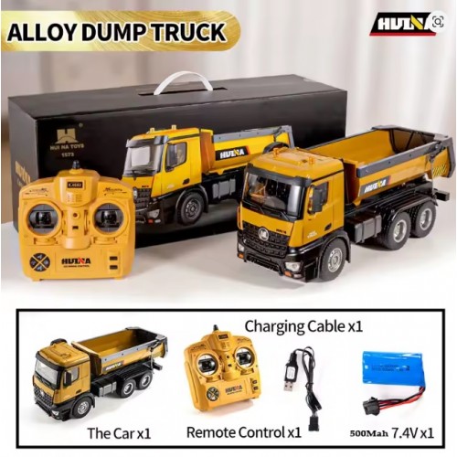 HuiNa 1573 1/14 RC Truck 10 Channel 2.4G Remote Control Loader Truck Engineering Vehicle RC Toy 