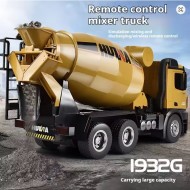 HUINA 1574 1/14 Scale 10-Channel 2.4G Remote Controlled Concrete Mixer Truck Engineering Vehicle Model 