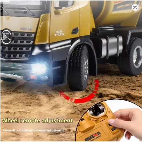 HUINA 1574 1/14 Scale 10-Channel 2.4G Remote Controlled Concrete Mixer Truck Engineering Vehicle Model 