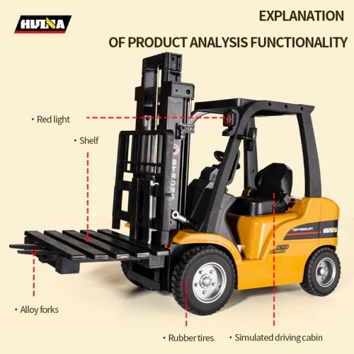 Huina 1577H RC Forklift – 1/10 Scale Semi-Alloy 10-Channel RC Forklift