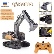 HUINA 1592 RC Excavator 1:14 Scale 22 Channels 2.4G Semi-Alloy Remote control Engineering Crawler