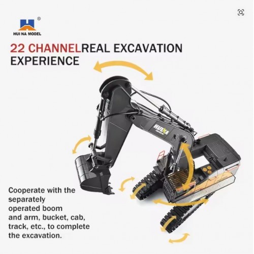 HUINA 1592 RC Excavator 1:14 Scale 22 Channels 2.4G Semi-Alloy Remote control Engineering Crawler