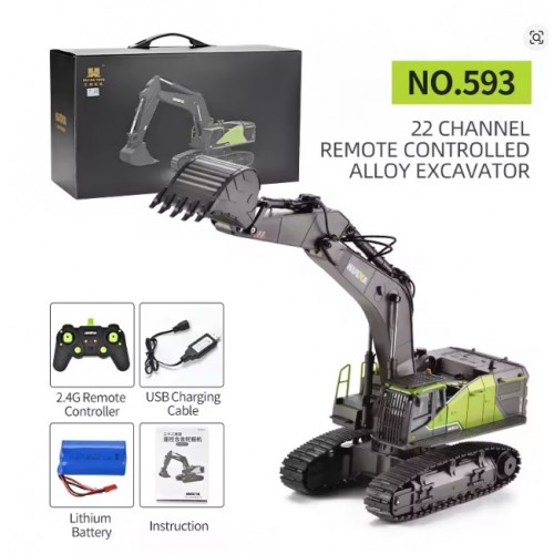 HUINA 1593 RC Excavator 1/14 Metal Alloy Engineering Crawler Tractor 2.4G Electric Remote Control Car Rc Vehicle Toys