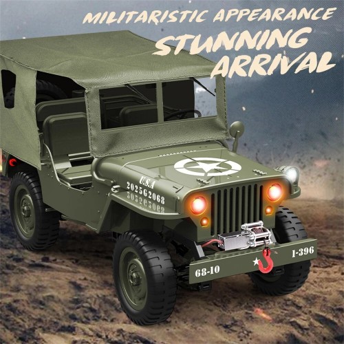 JJRC C8815 RTR 1/10 4WD RC Willys Military Truck – Rock Crawler with Metal Frame & LED Lights JJRC C8815 RTR 1/10 4WD RC Willys Military Truck – Rock Crawler with Metal Frame & LED Lights