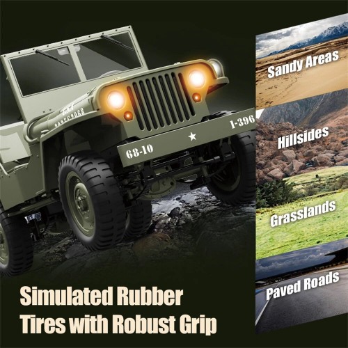 JJRC C8815 RTR 1/10 4WD RC Willys Military Truck – Rock Crawler with Metal Frame & LED Lights JJRC C8815 RTR 1/10 4WD RC Willys Military Truck – Rock Crawler with Metal Frame & LED Lights